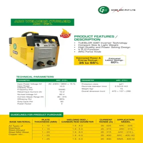 Welding Machine ARC 315L Amps